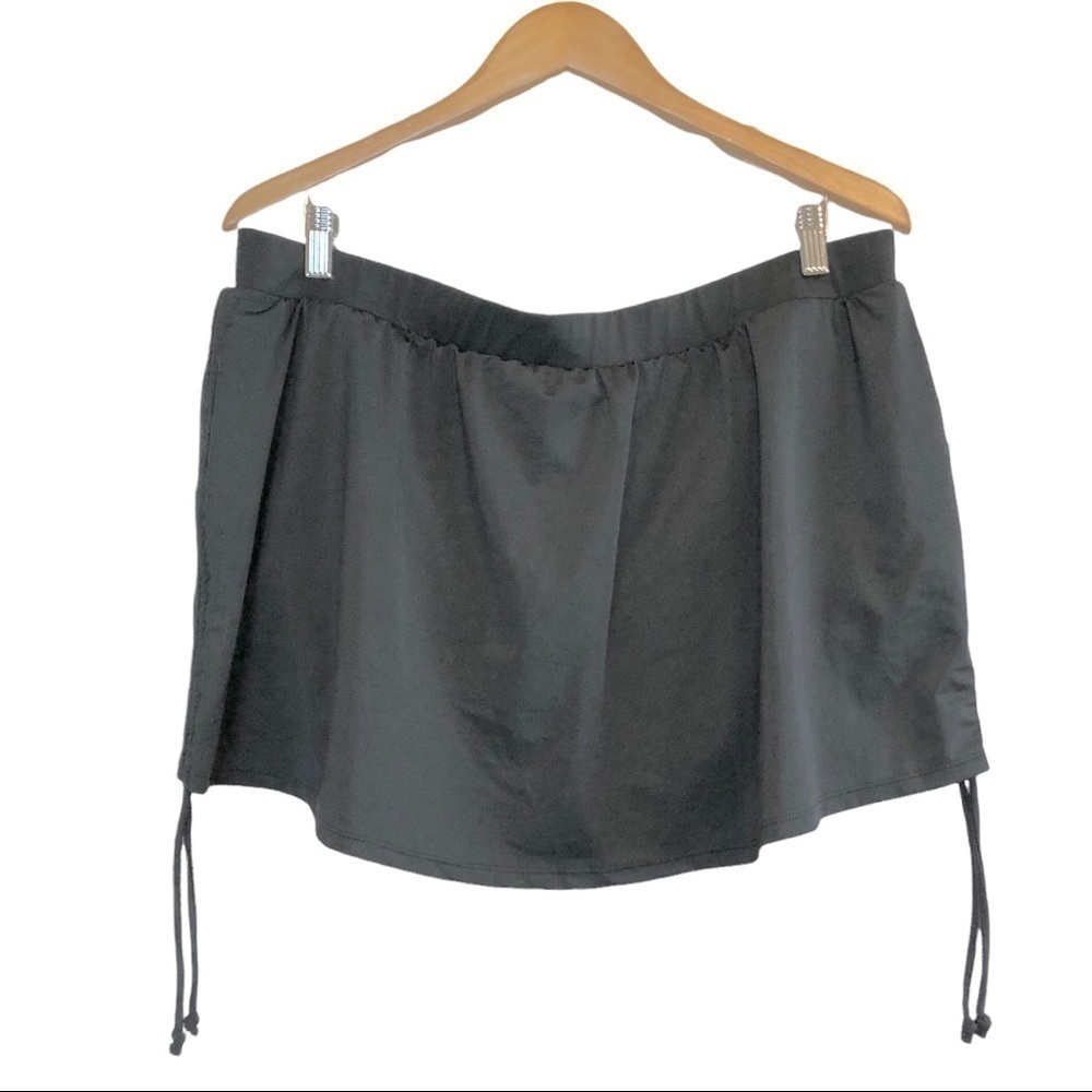 🌈 6/$60, Swim By Cacique, Black Swim Suit Skirt Bottom, Ruching, Size 20